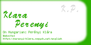 klara perenyi business card